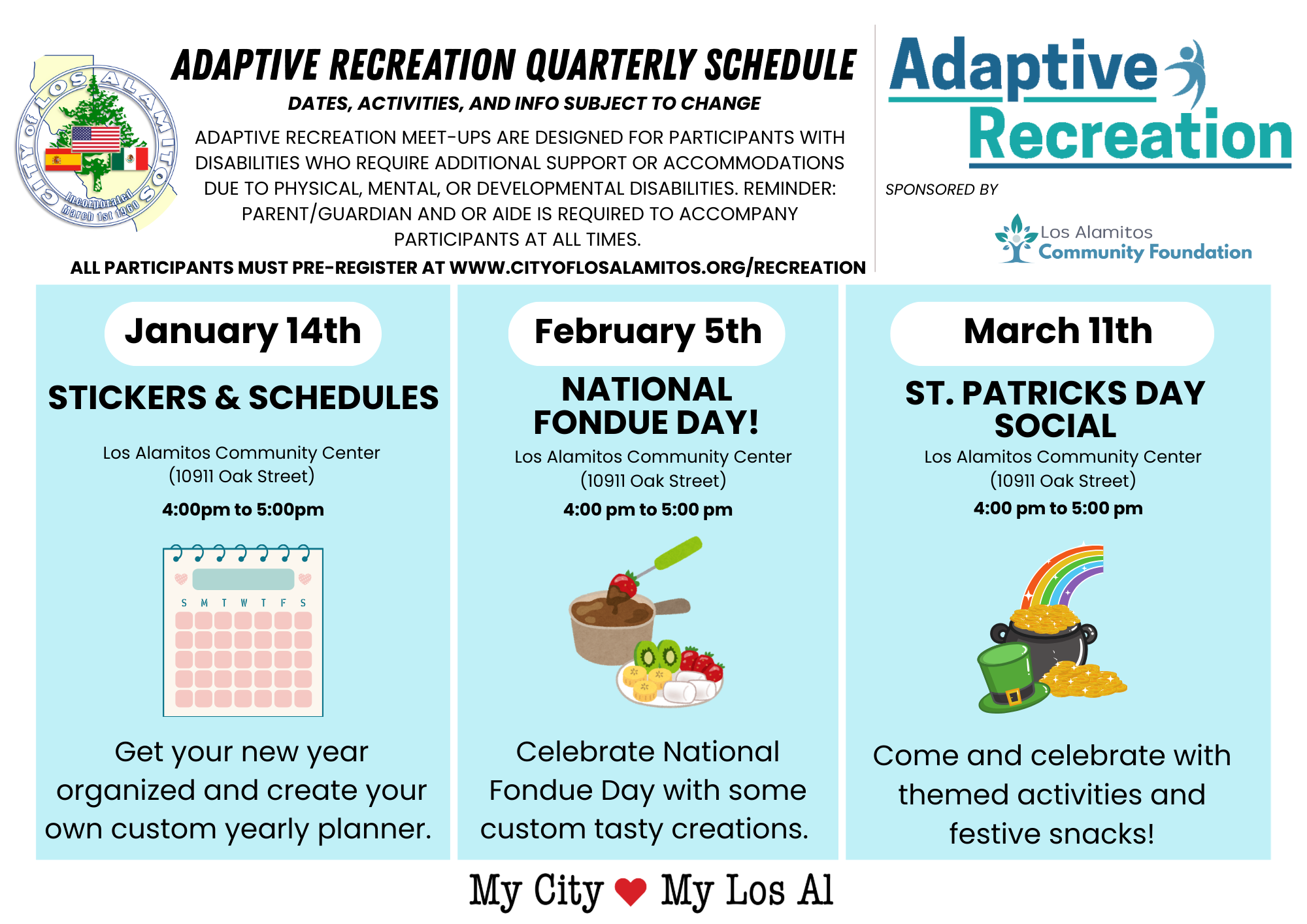 Adaptive Rec Quarterly Schedule (UPDATED)