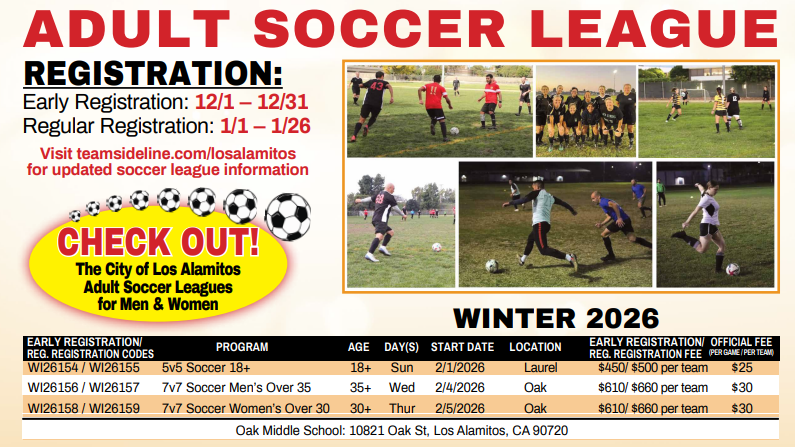 Adult Soccer League Winter 2026